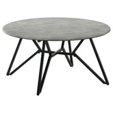 Orleans Furniture - Coaster - Hadi Round SmartTop Coffee Table Cement and Gunmetal - 736178